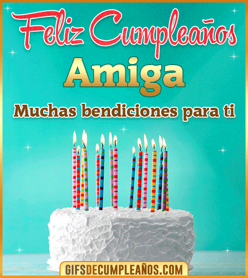 feliz cumpleanos amiga torta gif