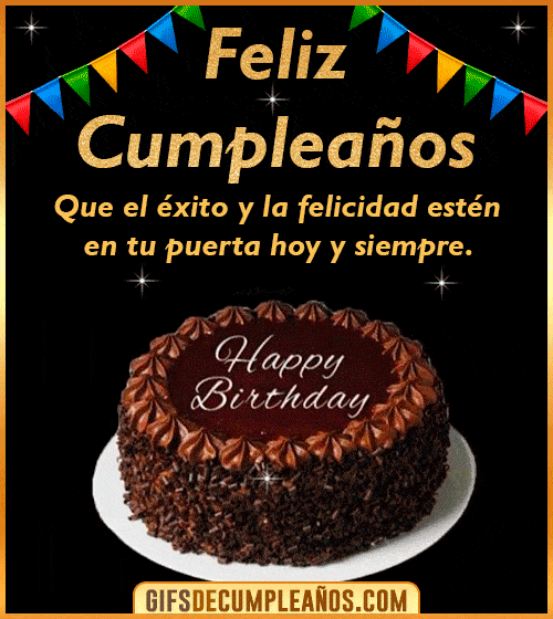 gif pastel de chocolate feliz cumpleanos
